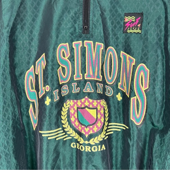 RARE Vintage 90s Surf Style St Simons Georgia Windbreaker Jacket Mens XL - Picture 5 of 5